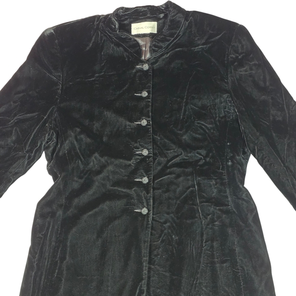 VINTAGE CASUAL CORNER Velvet Jacket | Medium | Black | 90s Tailored Quiet Luxury - Picture 3 of 9